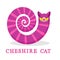 Cheshire Cat. Magic animal with long tail. Striped Â Fairy tale